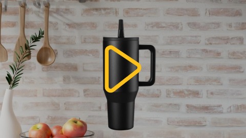 Термочашка з трубочкою та ручкою + сумка капхолдер у подарунок